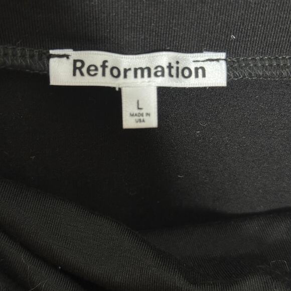 REFORMATION Florentina Knit Off Shoulder Top Black Sz L {GG47} - Picture 5 of 6